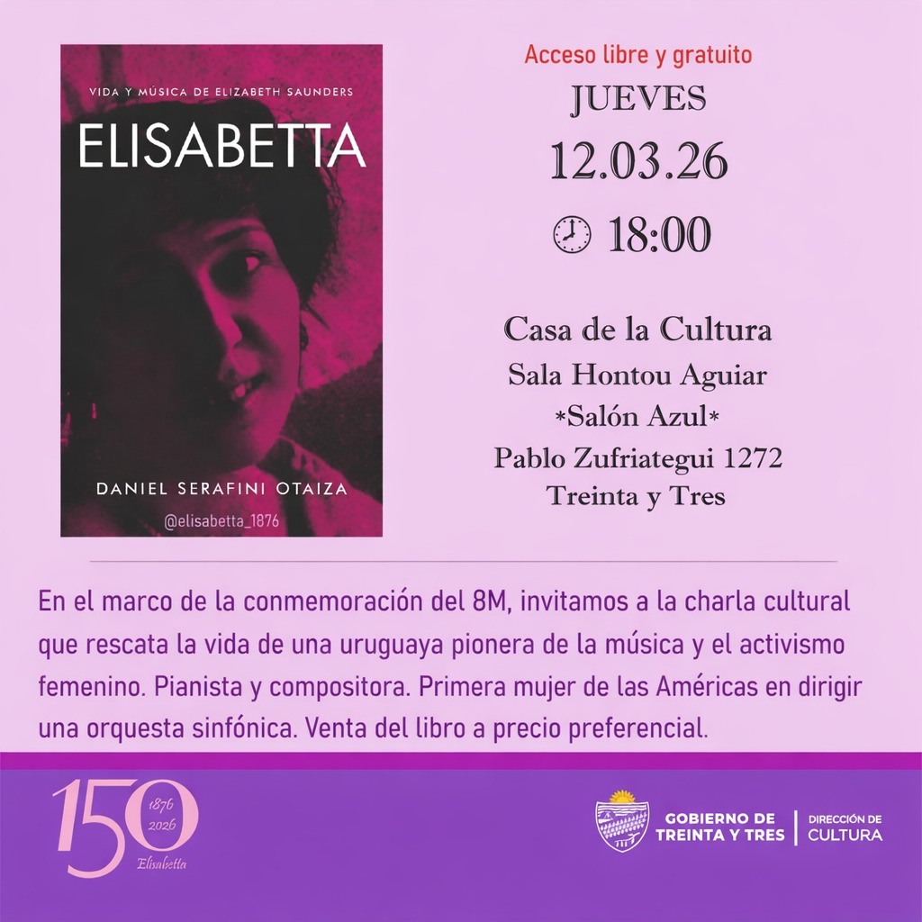 ParnasoTYTUY's tweet photo. Facundo Méndez y Aníbal Terán estuvieron presentes en la presentación del libro Elisabetta, vida y música de Elizabeth Saunders, del autor Daniel Serafini Otaiza. La obra rescata la historia de Elizabeth Saunders (1876–1951). https://t.co/WCP9GjgU3F