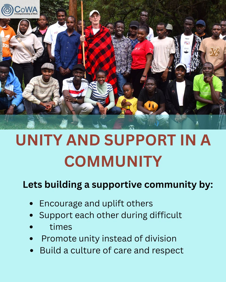 CoWAKenya's tweet photo. The Power of Unity in a community
A strong community grows when people choose unity, love, and support for one another. When individuals care for each other and work together, they create an environment where everyone feels valued and encouraged.
#strongertogether
#CoWA https://t.co/5HP7CWbz1j