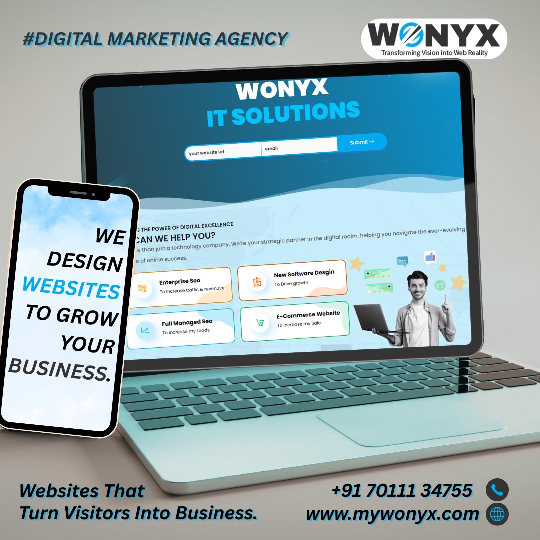 WonyxItsolution's tweet photo. Having a website is a great opportunity to make a powerful impression on your customers. Let Wonyx IT Solutions take care of your brand image and create an impactful website for your business.
Call us:+91 70111 34755
Email us: quote@mywonyx.com
 https://t.co/QHXqQCK4Ui

#wonyxIT https://t.co/VRHu6gqz6h