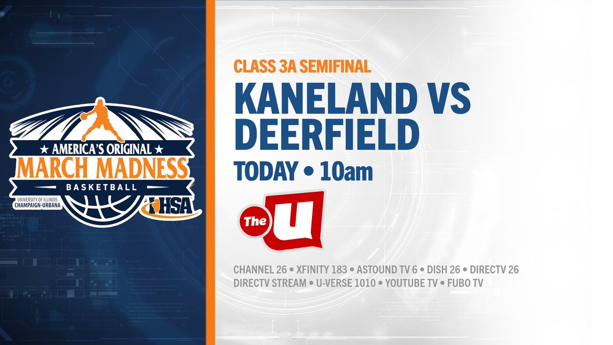 DHS__Athletics's tweet image. GAMEDAY.
🏀 Deerfield vs. Kaneland
📅 Friday, March 13
⏰ 10:00 AM
📍 State Farm Center, Champaign
Final Four time. Warrior Nation, let’s show up loud.
🎟 Tickets: statefarmcenter.com
📺 Watch live on The U / Channel 26
#GoWarriors #FinalFour #WarriorNation
