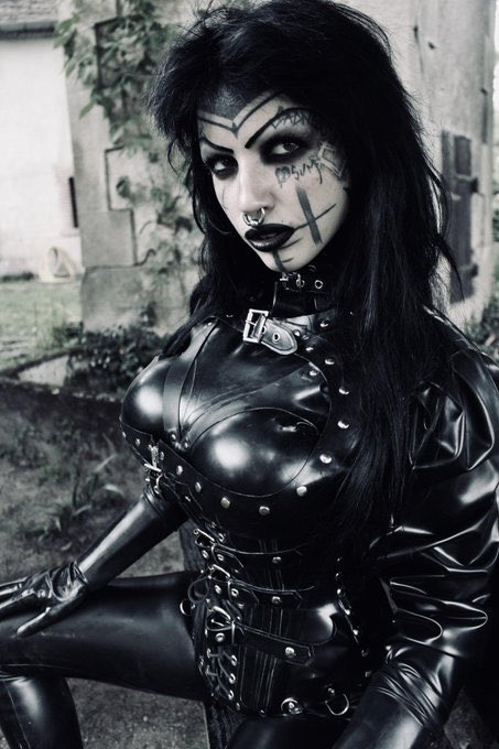 DarkSatanatrix's tweet photo. Those runes aren’t art, pet they’re the spell turning your pathetic boy parts into a useless, dripping clitty. 🤭 Crawl closer in your panties, time to paint your face like mine and learn to thank me for every humiliating stroke. 😈🖤 https://t.co/XD6QQap9rM