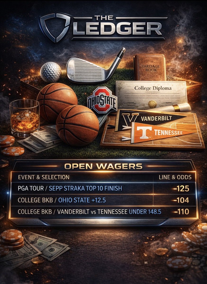 LedgerSportsBet's tweet photo. Picks of the day

 #OhioState #Michigan #THEPLAYERSChampionship #Tennessee #Vandy https://t.co/iOcgr4Rxhu