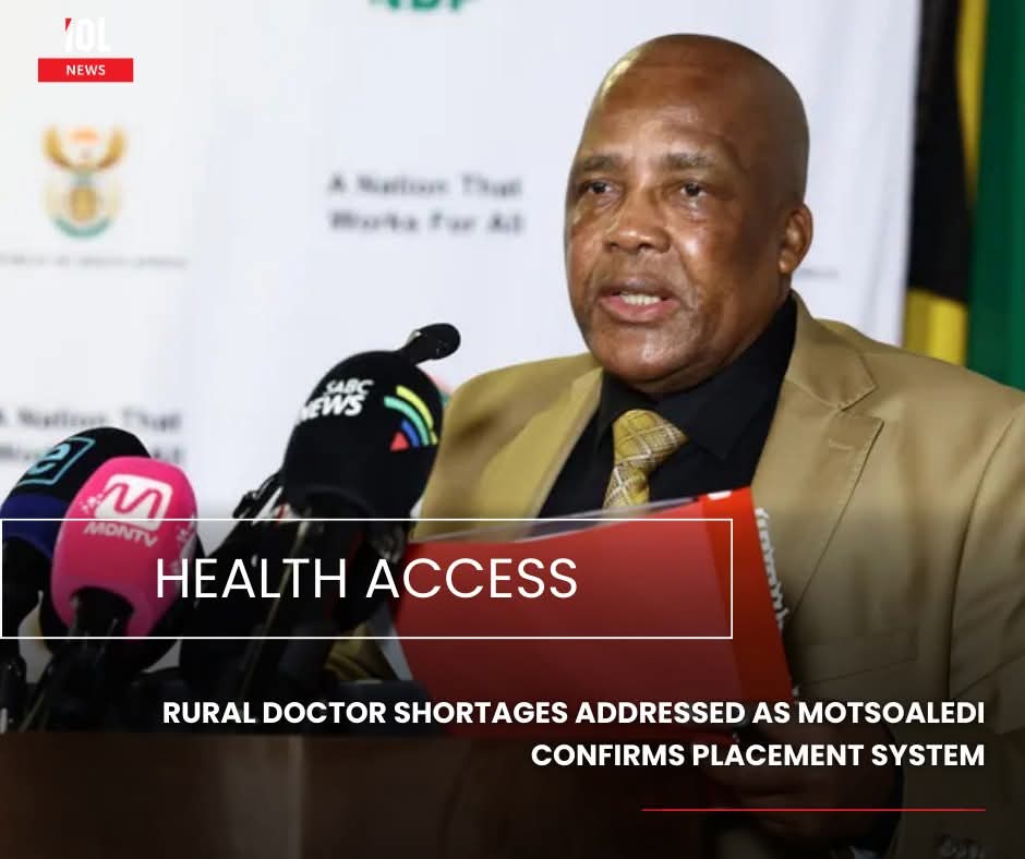 IOL's tweet photo. Health Minister Dr Aaron Motsoaledi has defended the government’s efforts to place newly qualified medical professionals, following growing concerns raised by members of the National Council of Provinces (NCOP).
#ruralhealth #doctorshortages #Motsoaledi #placementsystem #healthaccess #SouthAfricapolitics
Read on https://t.co/0vxEEgGQvj