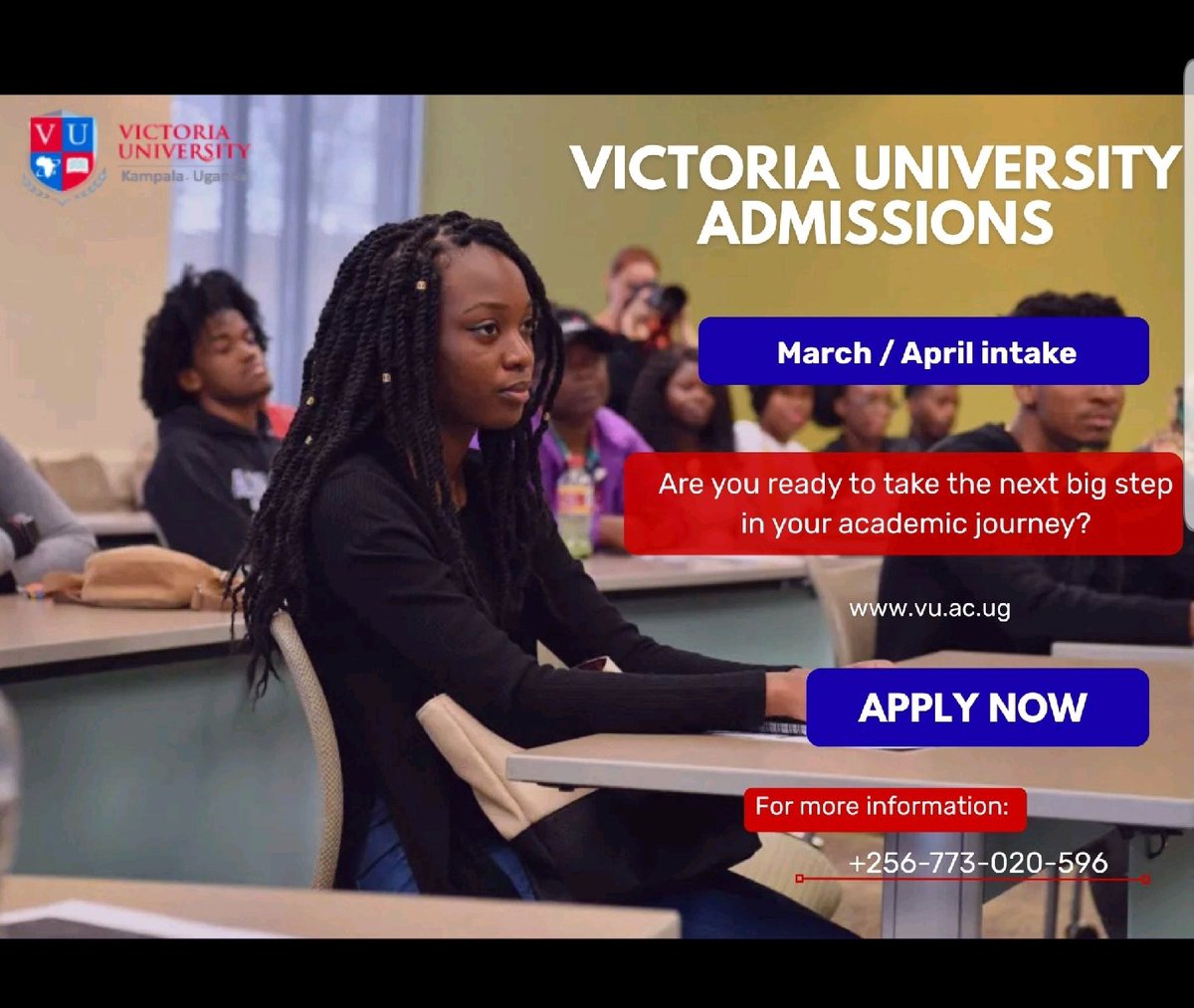 VictorPhillipA's tweet photo. We welcome you to the University that is ready to shape your Future 
For more information contact +256773020596 (admissions officer Victoria University) https://t.co/pQUC1rdIie