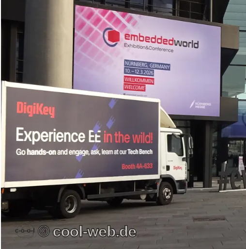 Impressionen, News und Highlights von der #EmbeddedWorld #Messe 2026

--> cool-web.de/mikrocontrolle…

#EW26 #EW2026 #Mikrocontroller #Arduino #Raspberry #Meshtatic #Nordic #ESP32 #Espressif #Maker #DIY #Elecrow #SeeedStudio #RAK #LilyGo #DigiKey #Mouser #Codico #Renesas #M5Stack