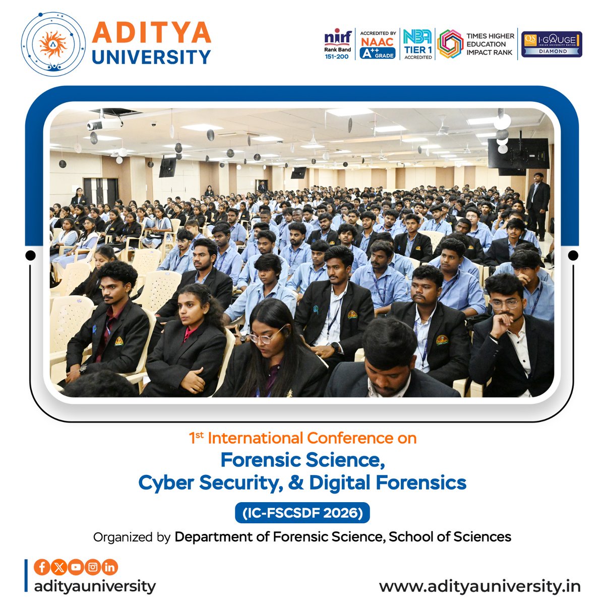 srmedapati's tweet photo. I am delighted to inaugurate the 1st International Conference on Forensic Science, Cyber Security, &amp; Digital Forensics (IC-FSCSDF 2026) organized by the Department of Forensic Science.
#AdityaUniversity #ForensicScience #CyberSecurity #DigitalForensics #InternationalConference https://t.co/mAphZds07w
