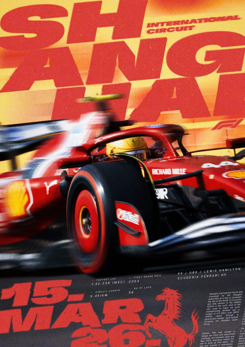andy__norman's tweet photo. Accidentally channeled some real 2000s vibes into this one. Hopefully Lewis fairs better in Shanghai than Oscar did in Melbourne. #ChineseGP https://t.co/KJb9IZu5qT