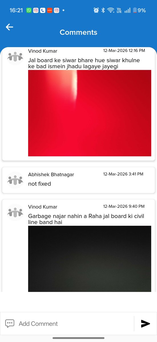 Update: Mr Vinod ( he is MCD Officer ) 

He handles cleaning in our area, his other response of cleaning job done, includes black or red images as reponse. 👀

He never visited the site, marks the issues as done in 10-15 minutes. 

Cc <a href="/MCD_Delhi/">Municipal Corporation of Delhi</a>