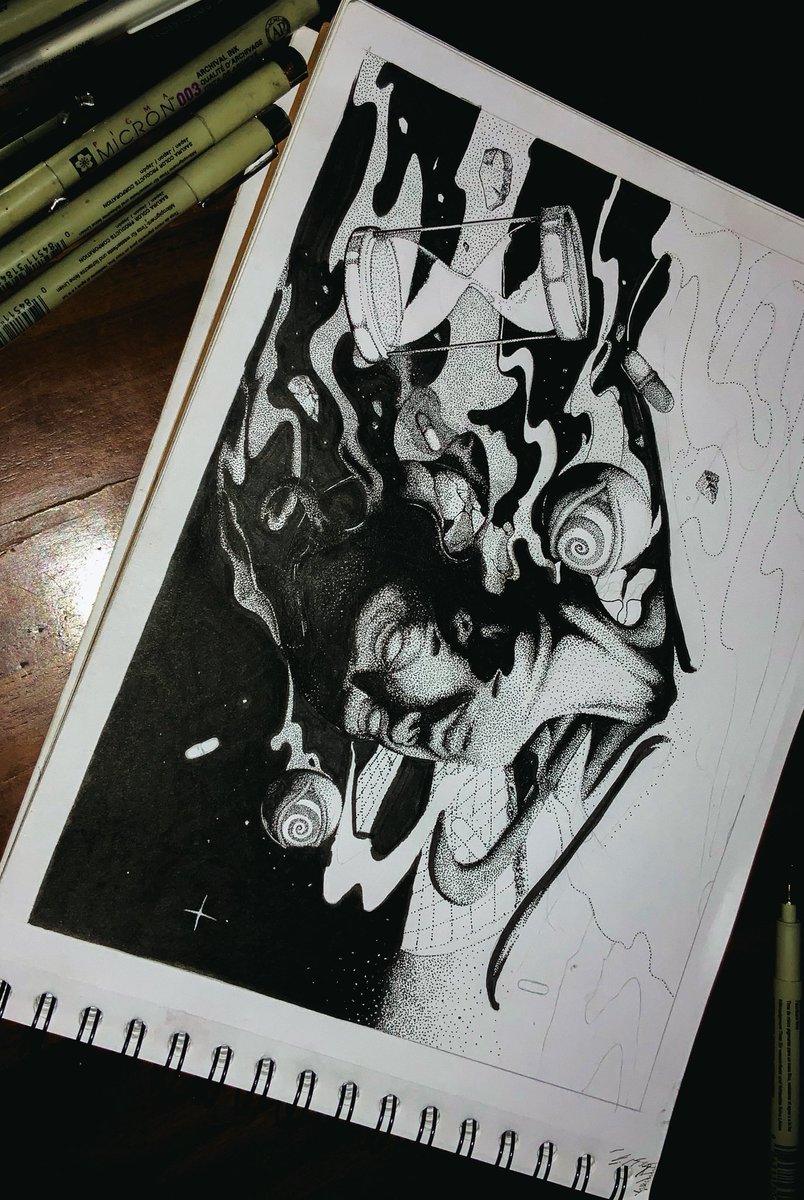 EMPART___'s tweet image. 50% progress 💊🖊️

#drawing #inkonpaper