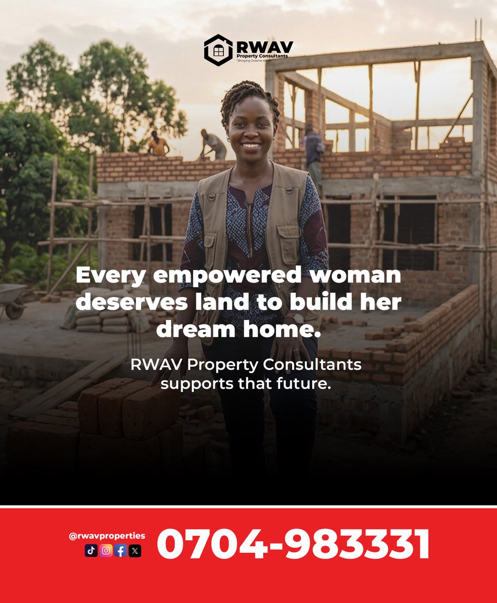 rwavproperties's tweet photo. Strong women build strong homes. 🏡 Own your land. Build your future.

 #rwavproperties  #landforsale #realestateuganda #propertyforsale #landinvestment https://t.co/KkZVBSvxwW