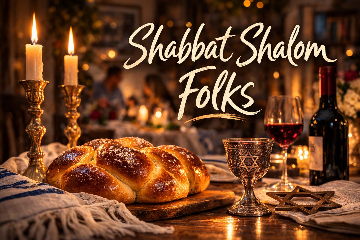 Shabbat has a way of resetting the soul.

All week the world is loud.
Arguments. Headlines. Deadlines. Noise.

Then Friday night arrives.

Candles are lit.
Wine is poured.
Challah waits on the table.

For 25 hours Jews step out of the chaos and remember something ancient and