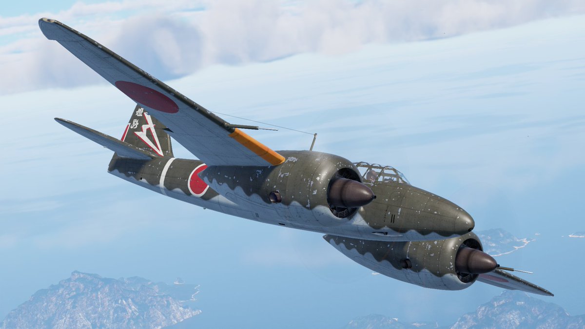 今回キ-96でも同じスキンを作成しました。 同じ塗装でも単座機のキ-96だと雰囲気が大分変わりますね。 https://t.co/8DgI0BUFWS