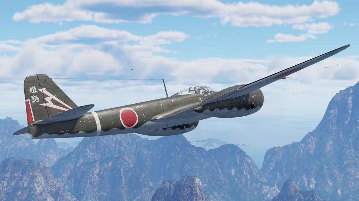 今回キ-96でも同じスキンを作成しました。 同じ塗装でも単座機のキ-96だと雰囲気が大分変わりますね。 https://t.co/8DgI0BUFWS