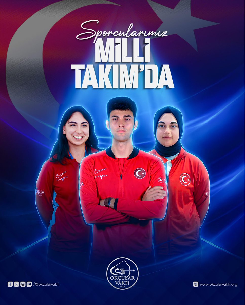 OkcularVakfi's tweet photo. Sporcularımız Milli Takım'da! 🇹🇷

🔷 Harun Kırmızıtaş (Klasik Yay Erkekler) 
🔷 Gizem Özkan (Klasik Yay Kadınlar)
🔷 Elif Berra Gökkır (Klasik Yay Kadınlar)

2026 yılında ülkemizi temsil edecek sporcularımızı tebrik eder, başarılarının devamını dileriz.🎯 https://t.co/QHNVncREkg