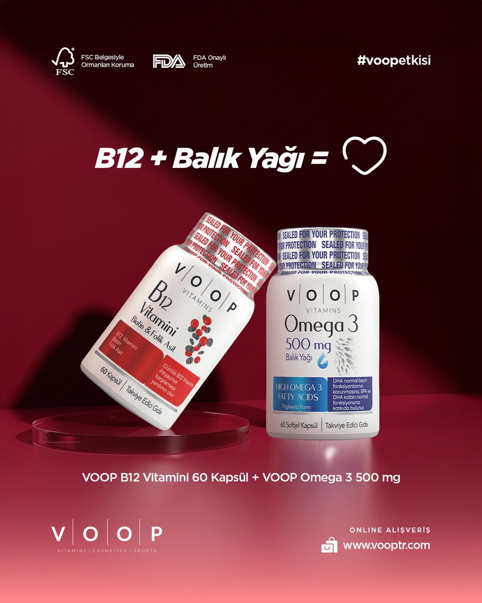 vooptrcom's tweet photo. Bazı ikililer birbirini en güzel şekilde tamamlar! ❤️ 🧪

VOOP Omega-3 ve B12 Vitamini de birbirinin gücüne güç katıyor.

Ürünleri incelemek için web sitemizi ziyaret edin!

🌐 https://t.co/Fr6KIYWoLg

#VOOP #VOOPEtkisi #SağlıklıYaşam #Omega3 #B12 #14ŞubatSevgililerGünü https://t.co/kAsx5scJkm