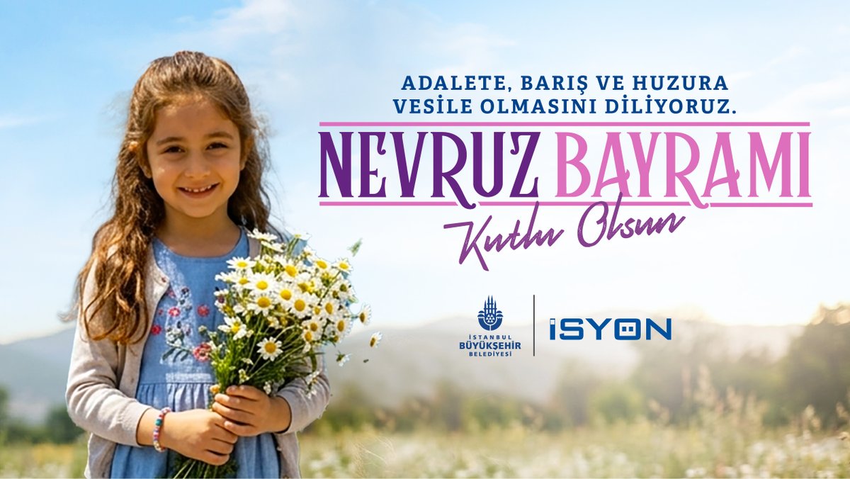 istyonetim's tweet photo. Baharın, bolluk ve bereketin müjdecisi olarak asırlardır kutladığımız Nevruz’un adalete, barış ve huzura vesile olmasını diliyoruz.
Nevruz Bayramı kutlu olsun. https://t.co/8CvwnfAoVG
