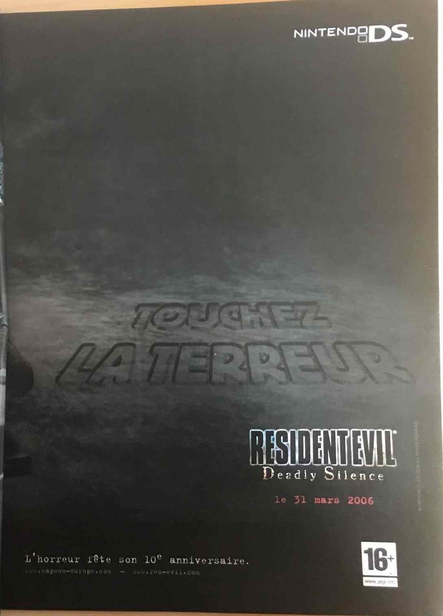 AllmightoFranky's tweet image. La publicité papier #ResidentEvil du jour,bonjour!Les 30 ans de la saga!De la pub pour #ResidentEvilDS,le Deadly Silence sur #NintendoDS en mars 2006!La belle double-page FR,le guide en Japonais et une belle affichette!! #retrogaming #90s #capcom #biohazard