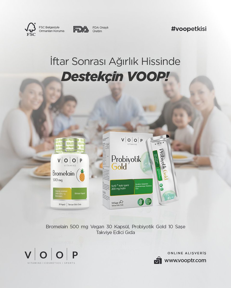 vooptrcom's tweet photo. İftar sonrası ağır hissettiğinde VOOP yanında.
Günlük beslenme rutinine pratik bir destek.

🌐 https://t.co/Fr6KIYWoLg

#VOOP #VOOPEtkisi #SağlıklıYaşam #Vitamin #Bromelain #Probiyotik https://t.co/4a97qWujDz
