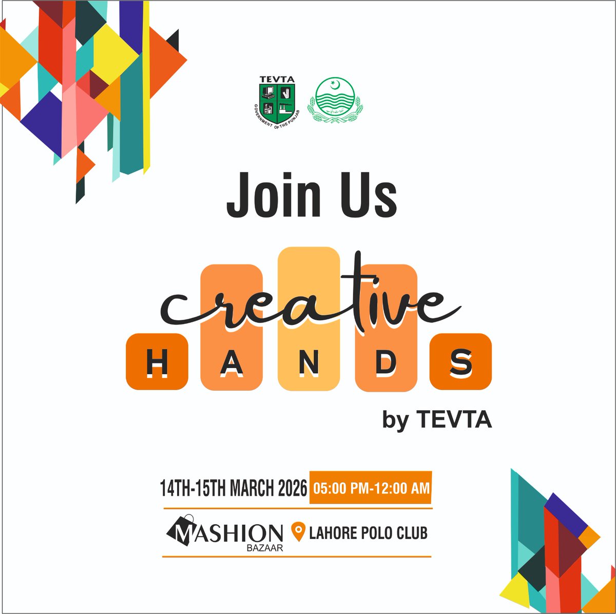 punjab_tevta's tweet photo. Join Us at Mashion Bazar!
Lahore Polo Club https://t.co/7XVrgrKNab