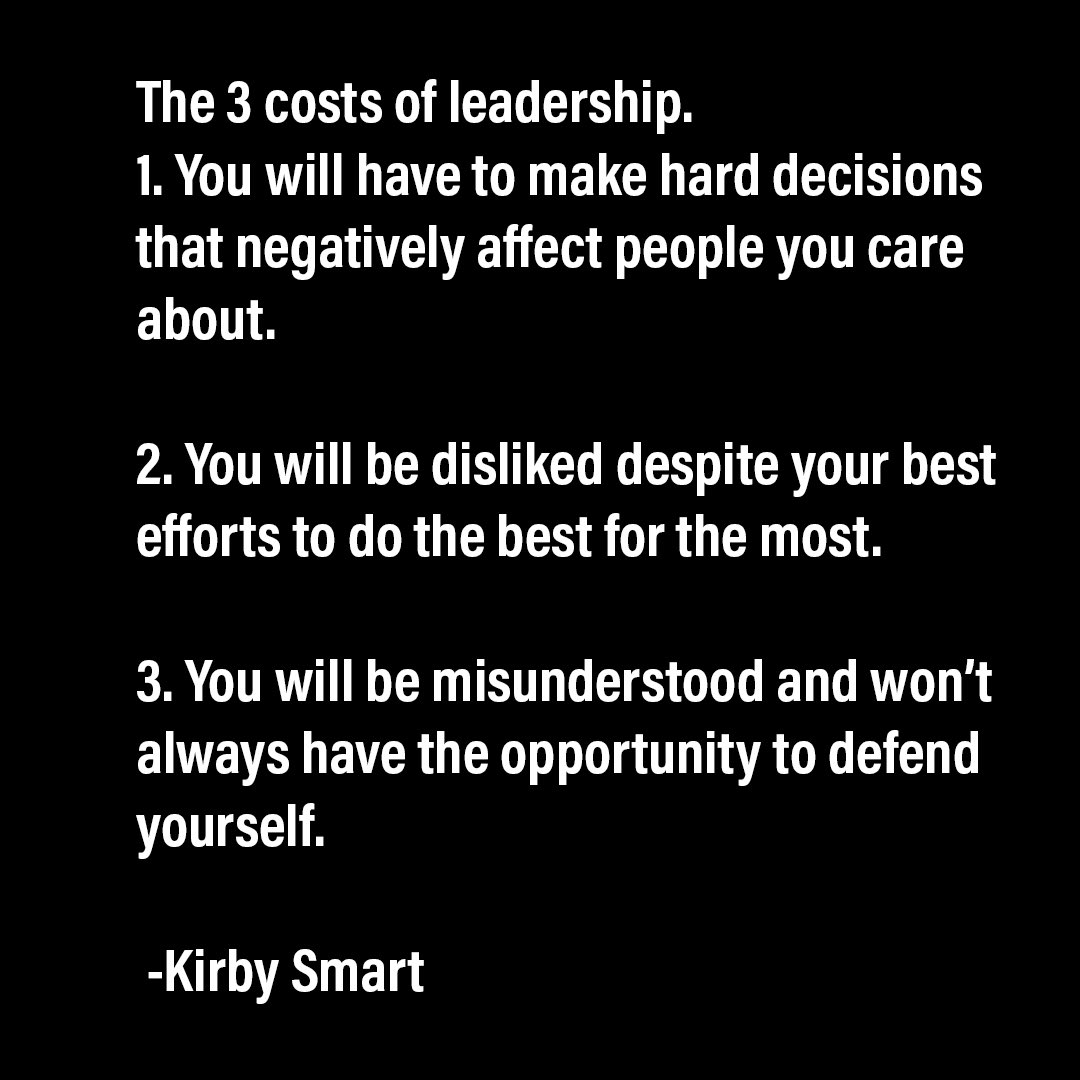 Steveautry28's tweet photo. Leadership often comes with a cost. Many want the notoriety but not the responsibility. Leadership is not self-serving. It’s all about serving others. This is so dead on.. https://t.co/R2QVb7m9wd