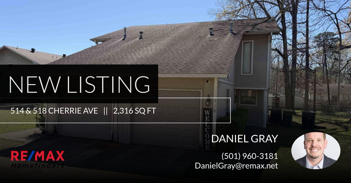 DanielGrayHomes's tweet photo. 📍 New Listing 📍 Take a look at this fantastic new property that just hit the market located at 514 &amp; 518 Cherrie Ave in Sherwood. Reach out here or at (501) 960-3181 for more information

Daniel Gray
Principal Broker
RE/MAX Homef... https://t.co/IvA3hb4yMu https://t.co/AFjp3OF145