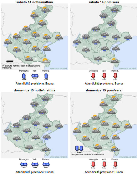 arpaveneto's tweet image. #meteoweekend #veneto Depressione in avvicinamento da nord-ovest, attese precipitazioni specie tra sabato pomeriggio e domenica mattina arpa.veneto.it
