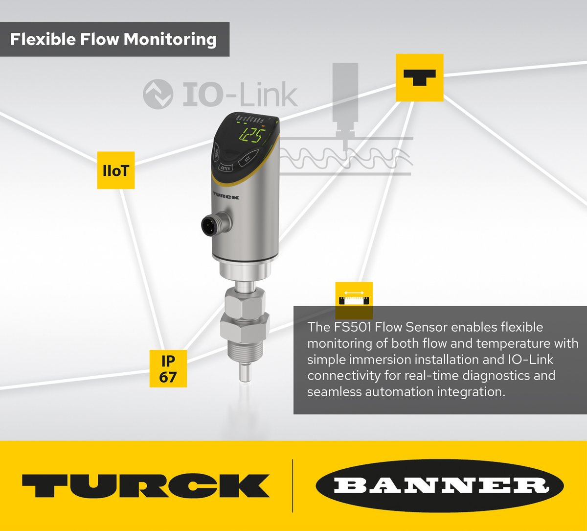 TurckBannerUK's tweet photo. 🆕 FS501 Flow Sensor

Flexible monitoring for flow and temperature.

Fast installation, configurable outputs and IO-Link diagnostics for smarter automation.

Flexible. Precise. Connected.

👉 https://t.co/EO6Juop9bn

#TurckBanner #FlowSensor #IOLink #IndustrialAutomation https://t.co/A5CE2NrO8m