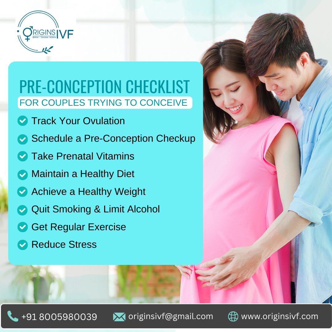 origins_ivf's tweet image. Planning for a baby? 💕
Follow this Pre-Conception Checklist for a healthier fertility journey and better chances of conception.

Small steps today can lead to a beautiful tomorrow. 👶✨

#Fertility #TryingToConceive #PreConception #IVF #OriginsIVF