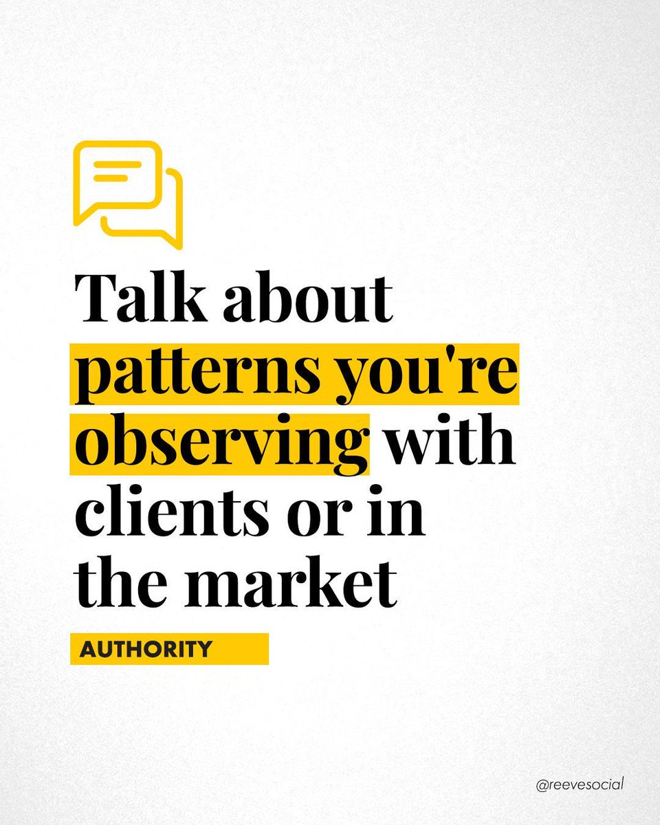 Social media that creates ➤ 𝗔𝘂𝘁𝗵𝗼𝗿𝗶𝘁𝘆

Become an expert in your field by incorporating these into your social strategy.

💡 “What we’re seeing”: Talk about patterns you're observing with clients or in the market.

Purposeful social media, that creates impact. ®️✔️