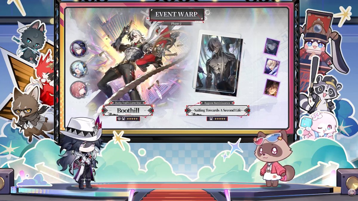 Banners da versão 4.1 de Honkai: Star Rail:

Fase 1:
- Ashveil 
- Hyacine

Fase 2:
- Boothill