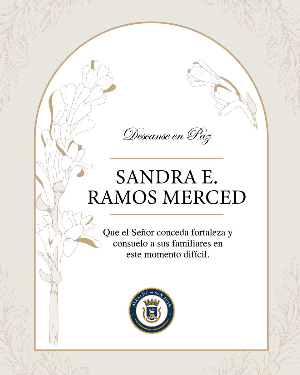 Miguel_Romero_'s tweet photo. Acompañamos con mucha solidaridad a nuestro compañero Kenneth O’Neill Ramos ante la partida de su señora madre, Sandra E. Ramos Merced.

Este momento deja un vacío imposible de llenar, pero también un legado de amor, valores y recuerdos que vivirán para siempre en el corazón de la familia.

A Kenneth y a sus hermanos Kike, Alejandro, Alexandré y Adrián, así como a toda su familia, reciban nuestro abrazo solidario y nuestras oraciones. Que Dios les conceda fortaleza y consuelo en este momento tan difícil.

Descanse en paz