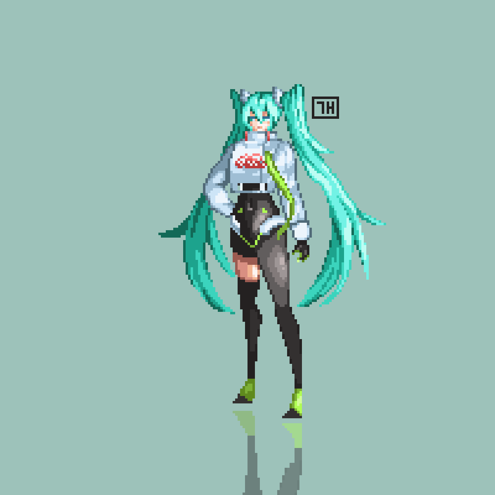 KoiNito's tweet photo. RC MIKU
#pixelart 
#HatsuneMiku https://t.co/3IXVWTI7EN