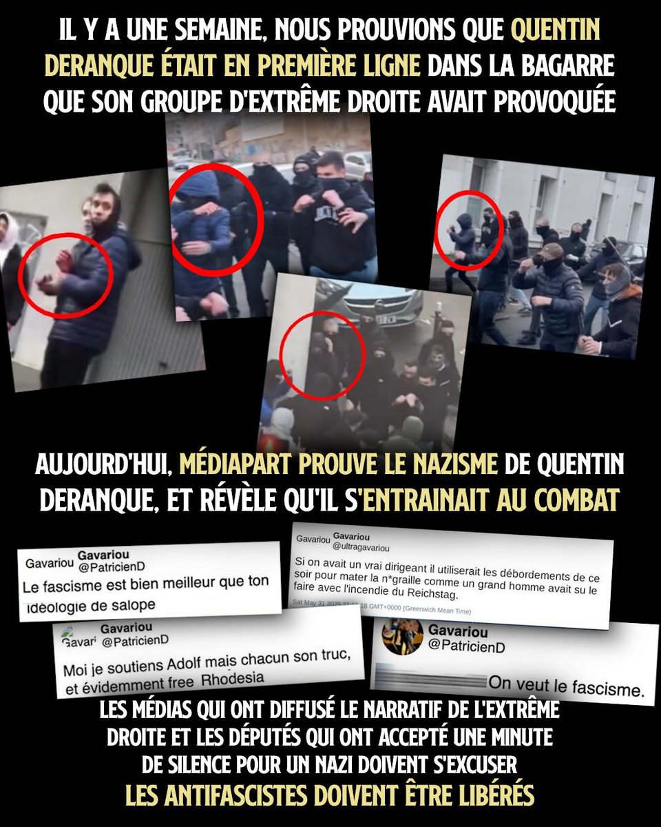 UNE SEMAINE APRÈS NOTRE ENQUÊTE, ET APRÈS LES RÉVÉLATIONS DE MÉDIAPART, LA CLASSE POLITIQUE ET ET LES MÉDIAS DOMINANTS DOIVENT S'EXCUSER

Médias et classe politique ont menti à un niveau sans précédent, et organisé un hommage à un néo-nazi violent qui...

1/2 ⤵️