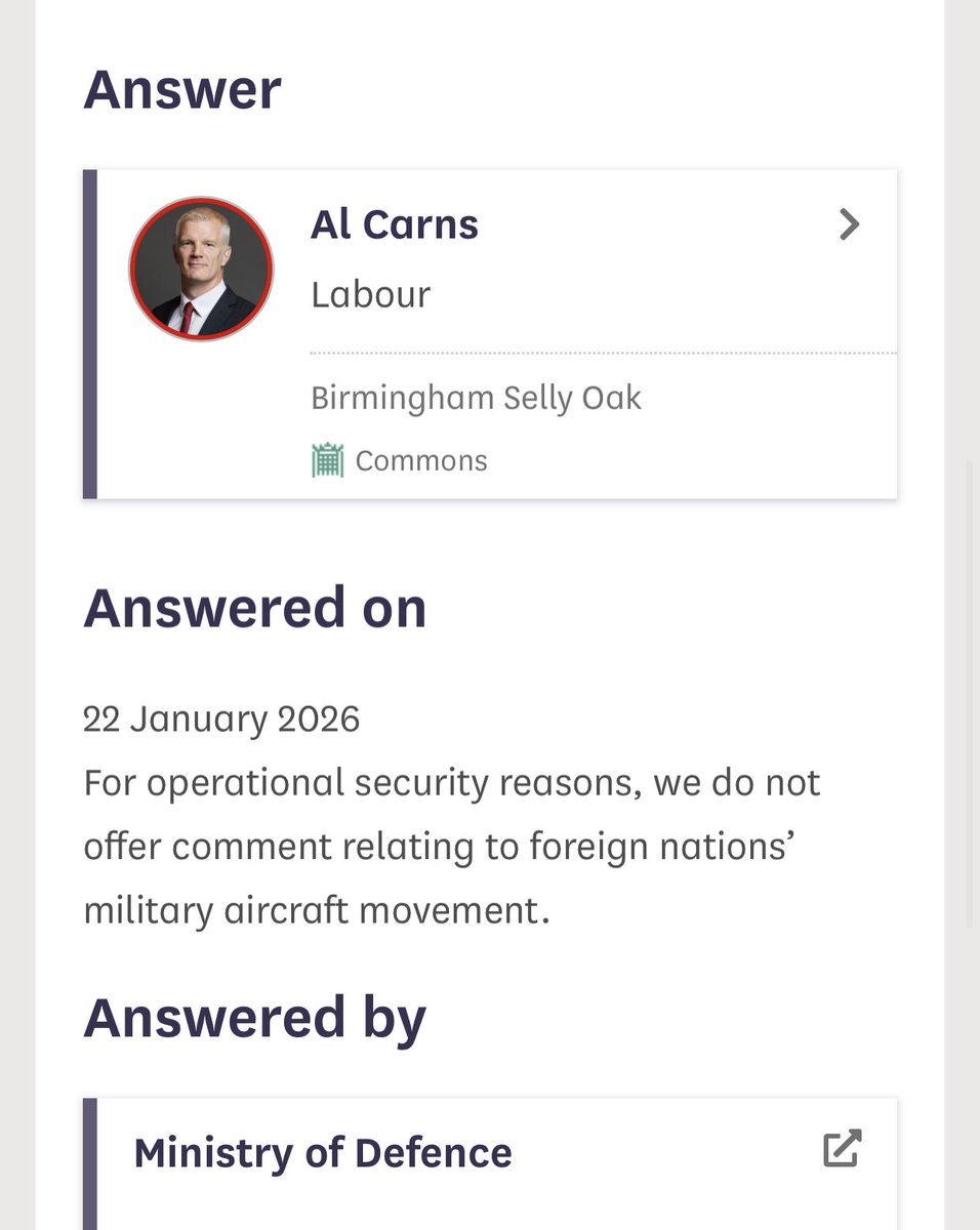 Keir Starmer’s govt doesn’t want you to know the US military is using UK civilian airports during an illegal war of aggression.

Even Sunak’s govt admitted in 2023 the US military “routinely” uses civilian airports in Britain for “operational” purposes.

declassifieduk.org/we-deserve-to-…