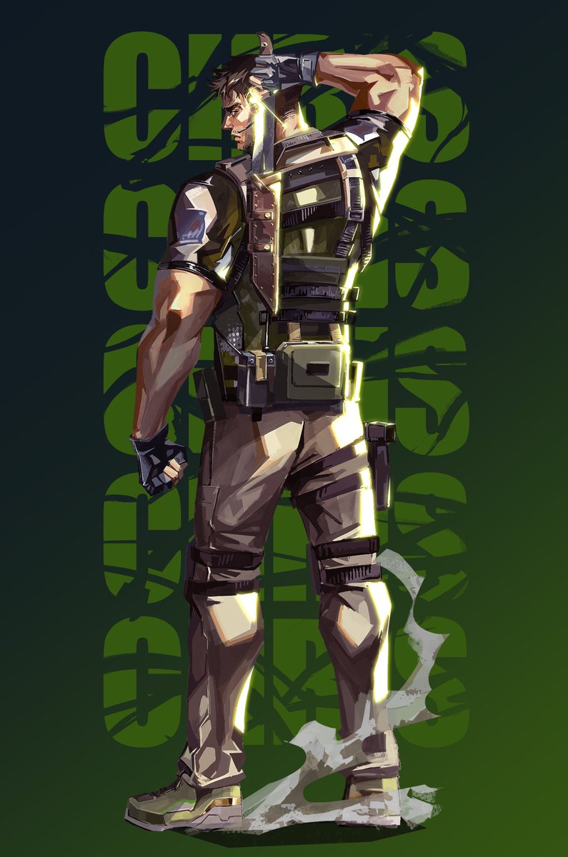 [Valorant Chris] 
Valorant art style studying. Featuring Chris ready to knife his enemy! 
#REBHFun📷 #ResidentEvil #ChrisRedfield