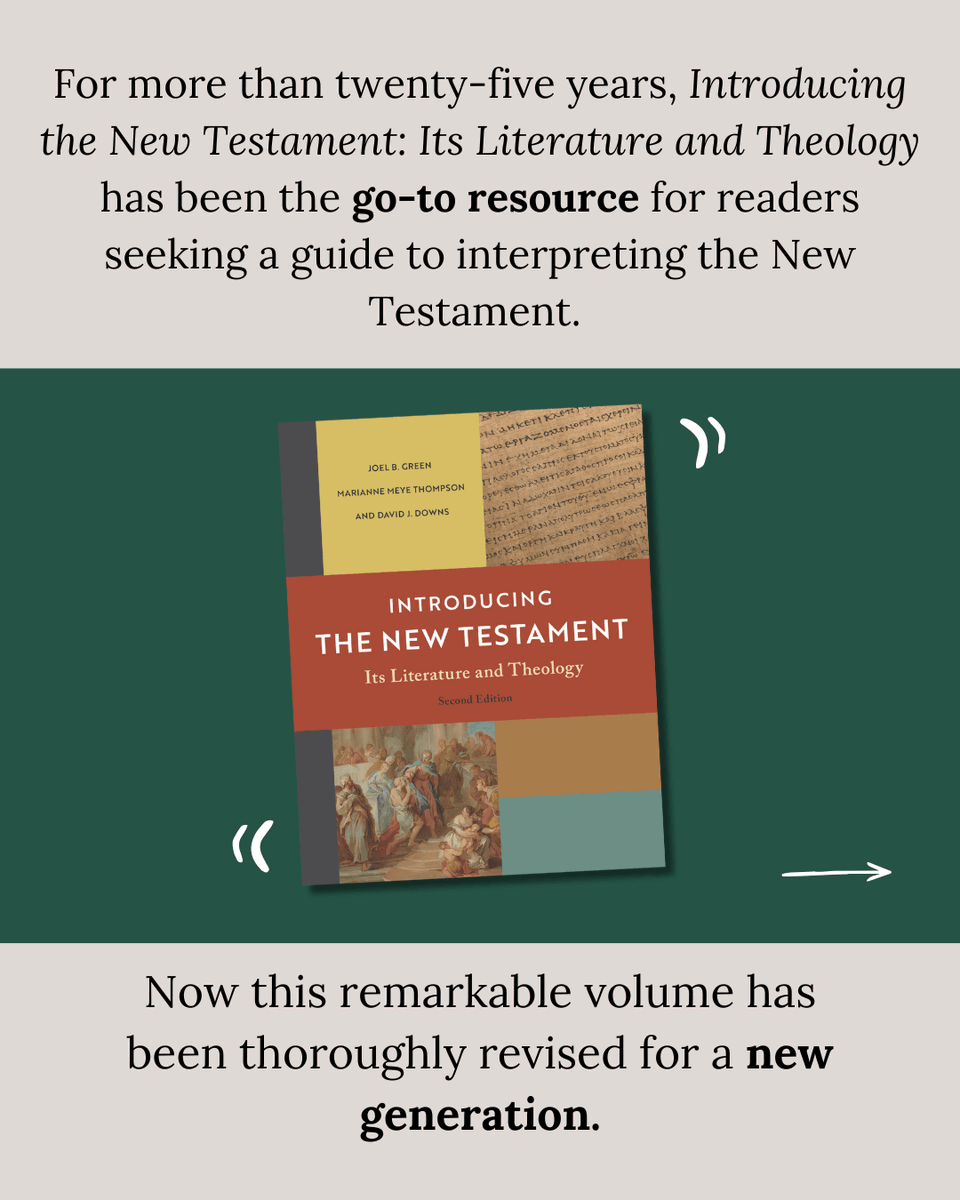 eerdmansbooks's tweet image. This freshly revised volume is both an ideal #textbook for #biblicalstudies courses and a superb introduction for general readers wanting an overview of the #NewTestament. 📚✍️ Explore a sample syllabus and teaching video on our website: loom.ly/hp3afWs