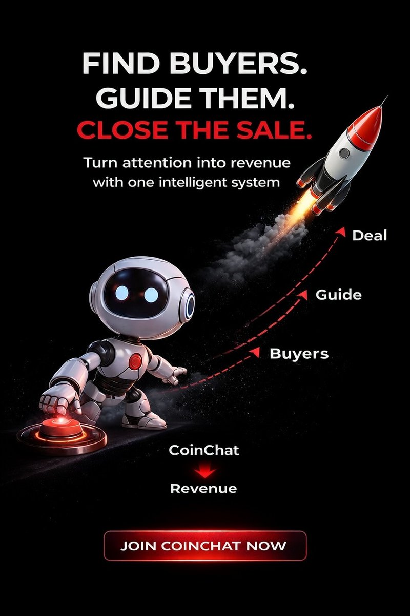CoinChat_Link's tweet photo. Find buyers.
Guide them.
Close the sale.

CoinChat → Join https://t.co/5EqS8sKMCs → Revenue 💰

#CoinChat #SmartAcquisition #AI https://t.co/PW2fndZJyH