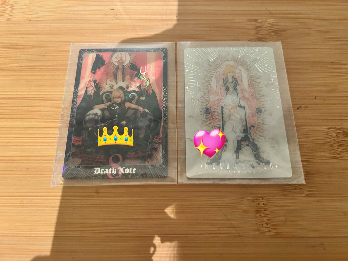 (交換)デスノート ウエハース DEATH NOTE 

譲→画像のもの

求→3枚目(👑>💖)

郵送交換希望
Lは❤️を同数以上含むお取引の方優先

お声がけお待ちしております。