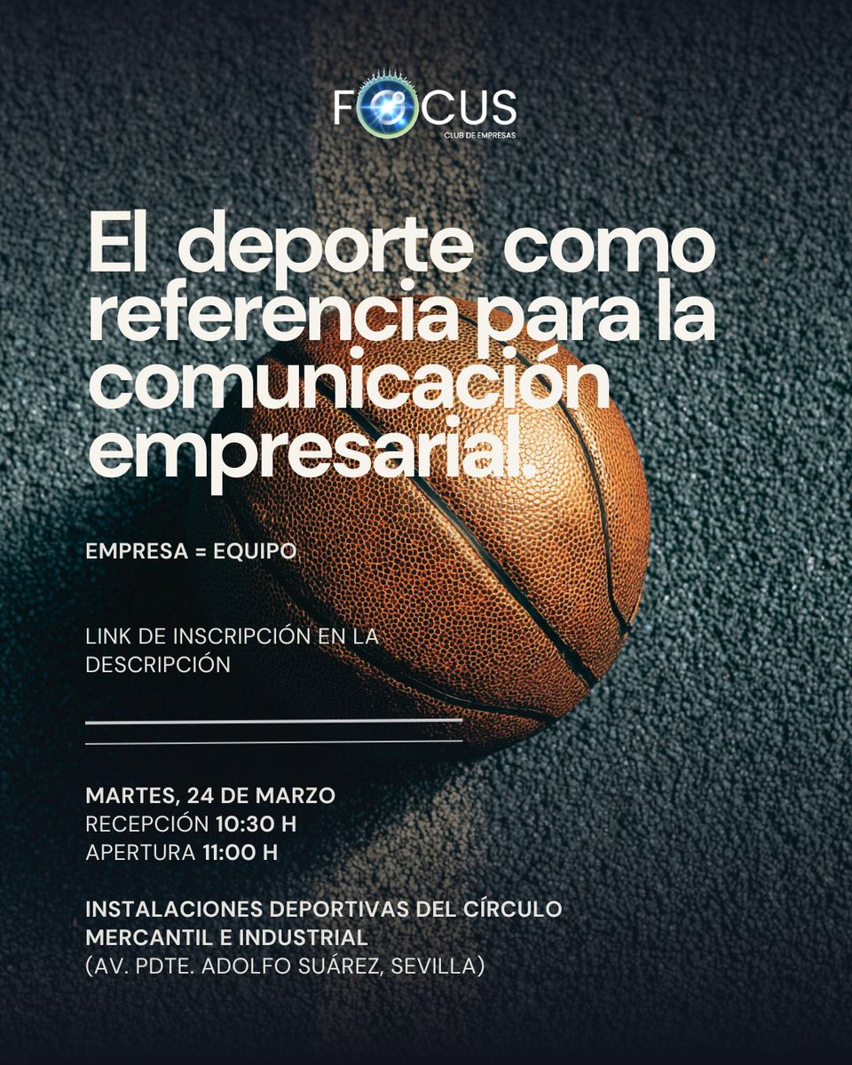 focusevilla_'s tweet photo. El deporte no solo se vive en el campo, también inspira la forma en la que las empresas comunican, lideran y trabajan en equipo.

📅 24 de marzo
📍 Instalaciones deportivas del Círculo Mercantil e Industrial (Sevilla)

📋https://t.co/otnoIgZMjl https://t.co/e5dtEzX1tz