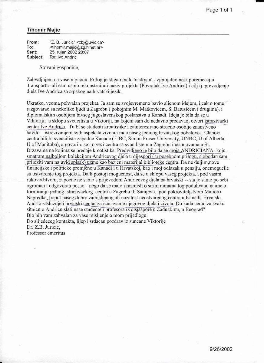 Na današnji dan, 13. ožujka 1975., u Beogradu je umro, IVO ANDRIĆ, veliki hrvatski pjesnik i mislilac, legendarni pisac i vidoviti geopolitičar, laureat Nobelove nagrade za književnost 1961.
A 51 godinu nakon njegove smrti i svih geopolitičkih promjena koje su se u međuvremenu