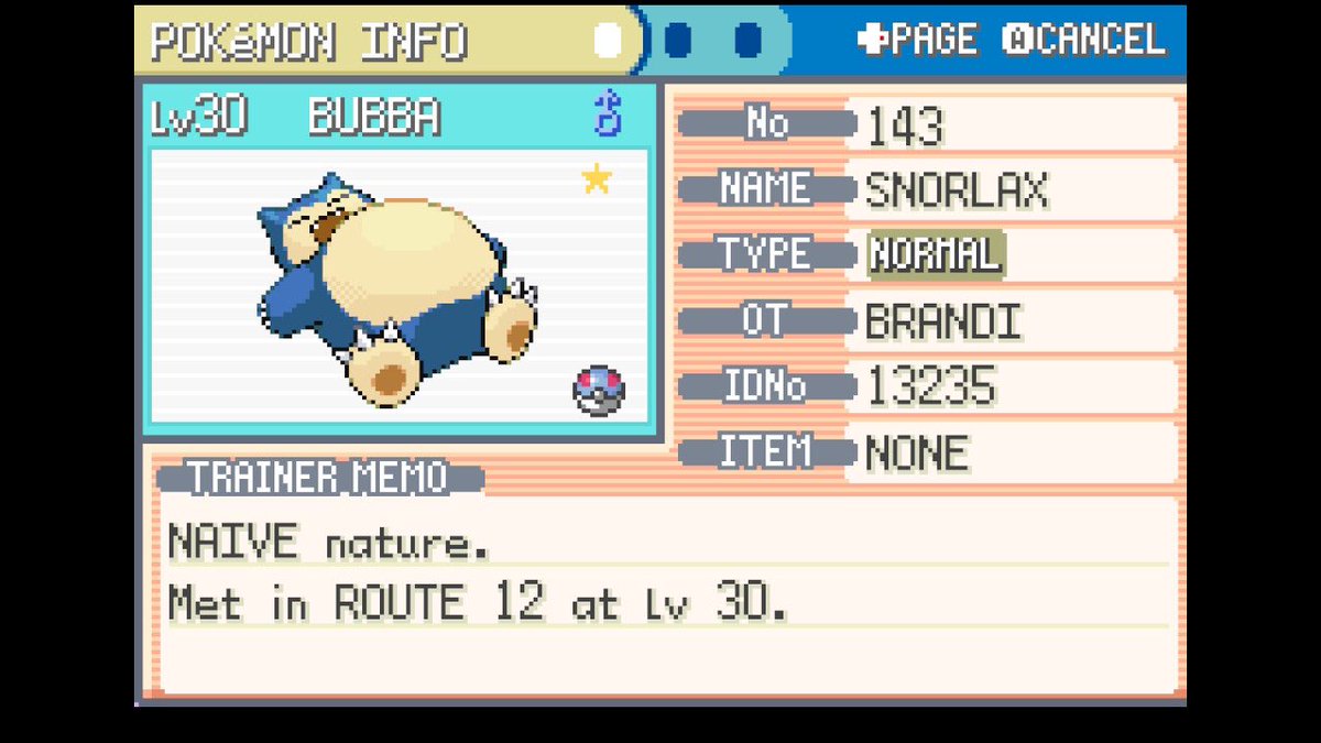BrandiMorrow44's tweet photo. Omfg shooketh shiny snorlax under 3 hrs, nearly soft resetted over him😱😭 #ShinyPokemon #PokemonFRLG https://t.co/D4sctfathW