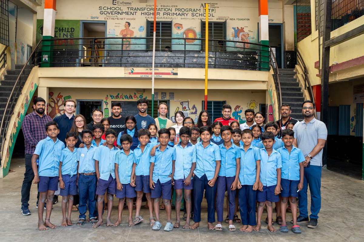 MercariIndia's tweet photo. Yesterday, Mercari India volunteers spent time with students at Government Higher Primary School and Renuka High School as part of our CSR initiative.

Through shared moments, we aimed to connect, encourage, and give back to the community. Thank you to everyone who volunteered. https://t.co/ewtZiKo8GI
