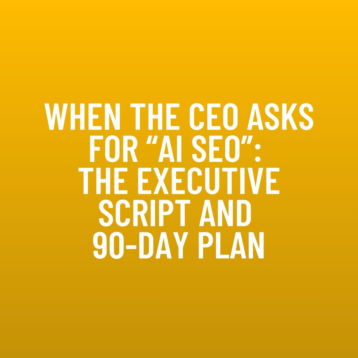 ThinkPodAgency's tweet photo. When a CEO asks for “AI SEO,” they usually want confidence, not a new acronym.
This guide includes an executive script and a 90-day plan to build durable visibility with measurable progress.
https://t.co/l3essIKiSa
#ThinkPod #DigitalStrategy https://t.co/BzW5Fhvggv