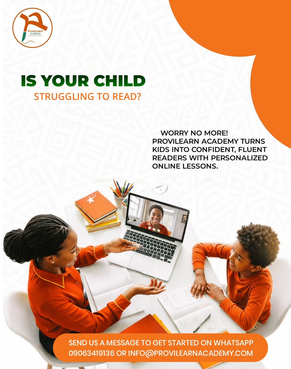 ProvilearnA's tweet image. Some children struggle with reading.
But with the right support, everything can change. 
At ProviLearn Academy, we help children build strong reading skills and confidence through personalised online lessons.
Message us to get started.
#StrugglingReaders
#KidsReading
#OnlineTutor