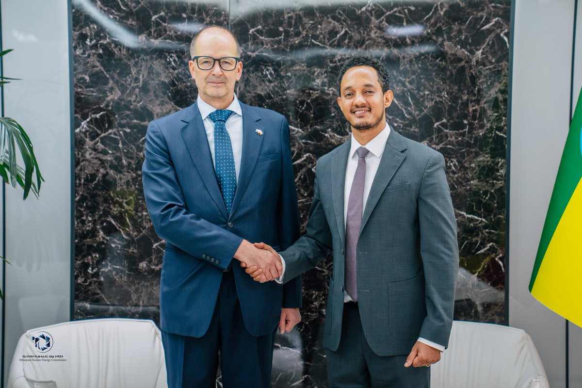 Strengthening Ethiopia–Sweden ties in peaceful nuclear energy!
​ENEC Commissioner H.E. Sandokan Debebe met with Sweden’s Ambassador H.E. Magnus Lennartsson to discuss bilateral cooperation in nuclear technology, safety, and policy. #NuclearEnergy #Ethiopia #Sweden #ENEC