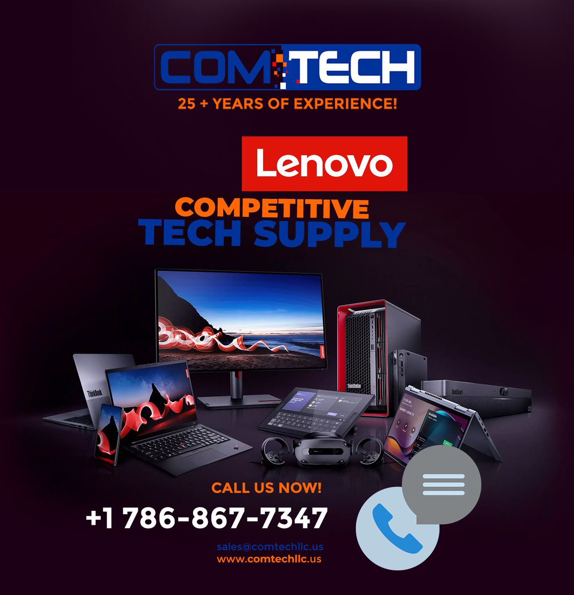 ComtechMiami's tweet photo. Lenovo – 
From business laptops to versatile consumer machines, we provide access to Lenovo products with dependable global logistics.
 Quality sourcing backed by purchasing experience.

WhatsApp: +1 786 867-7347
📩 sales@comtechllc.us  🌐  https://t.co/a04sQkx17o https://t.co/jG9vyDBw1t