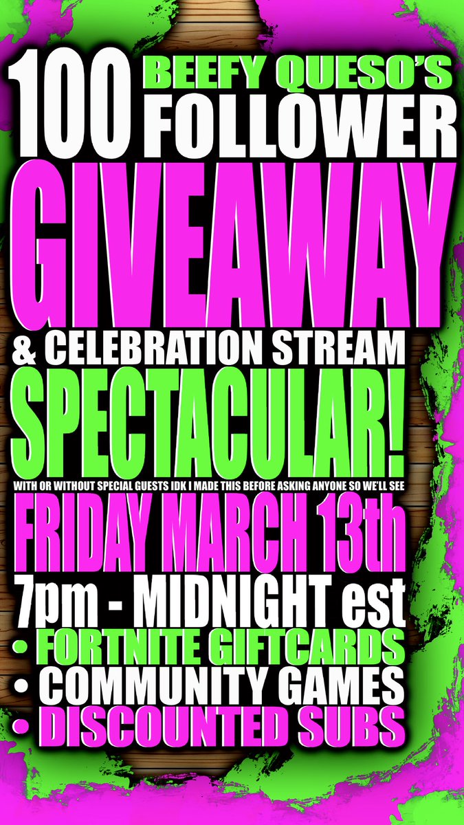 BeefyQuesottv's tweet photo. Tonight!!!!! Only on Twitch!!!! #Fortnite #giveaway #jackboxparty https://t.co/ORNGVstwlL