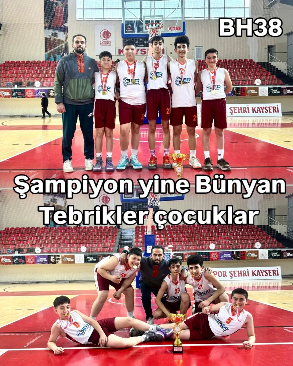 sba38sba's tweet photo. Şampiyon yine Bünyan
Bünyan Şehit Cennet Yiğit Ortaokulu; Ömer Demir antrenörlüğünde tek devlet okulu olarak katıldığı 3 × 3 yıldız erkekler basketbol turnuvasında TED koleji, Bahçeşehir Koleji, Tekden Koleji ve Bilfen  Kolejini yenerek şampiyon oldu ve Kayseri’yi il dışında  Ada https://t.co/79SpmE3F2e