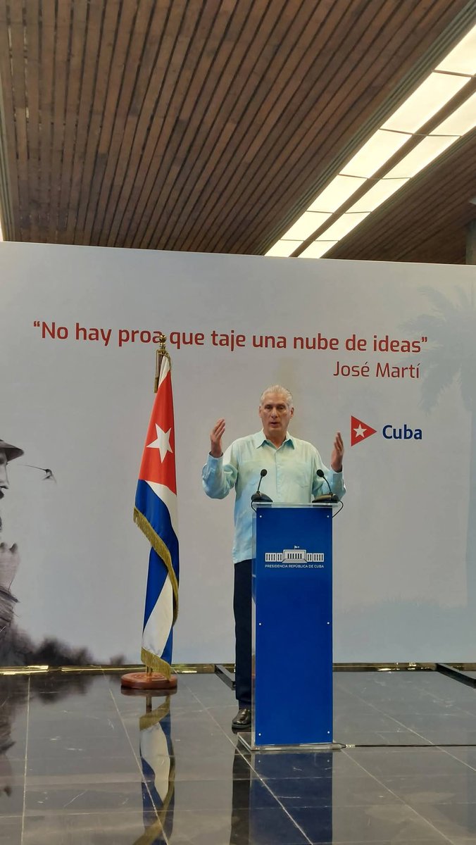 En estos momentos se desarrolla la comparecencia ante los medios del Primer Secretario del PCC y Presidente de la República de #Cuba Miguel Díaz-Canel Bermúdez sobre la actualidad de asuntos del acontecer nacional e internacional. 
 #TumbaElBloqueo 
#HonorHolguinero