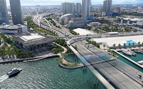 BooneTheLoon's tweet photo. Miami’s Baywalk is finally getting its missing link: a 600-ft pedestrian bridge under I-395.
Love seeing the city iterate and patch its real-world infrastructure gaps. Who else is running this the day it opens? 🌉🏃‍♂️

https://t.co/KXMHqrkzfx https://t.co/SHRylfSI3i